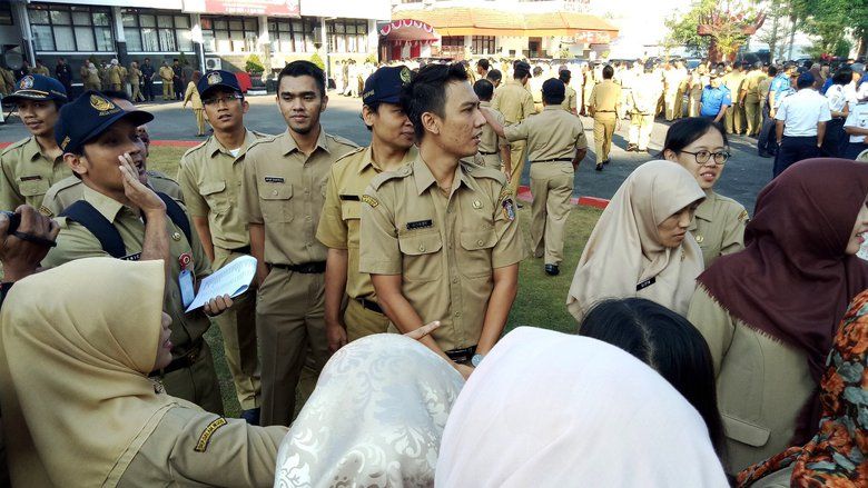 Kehadiran Ribuan ASN Pemkot Blitar Diperiksa secara Manual