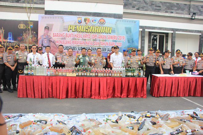 Menjelang Natal dan Tahun Baru, Polisi ‘Panen’ Miras
