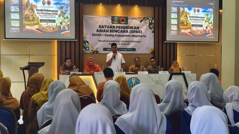 Dekat Sungai Brantas, Siswa di Gedeg Mojokerto Dibekali Mitigasi Bencana