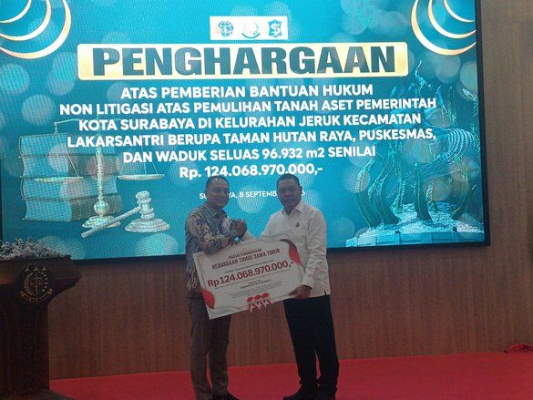 Kejati Jatim Pulihkan Aset Pemkot Surabaya Senilai Rp124 Miliar