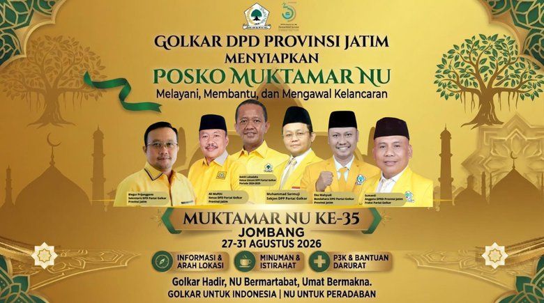 Jombang Tuan Rumah Muktamar NU, Golkar Jatim Siapkan Posko 24 Jam
