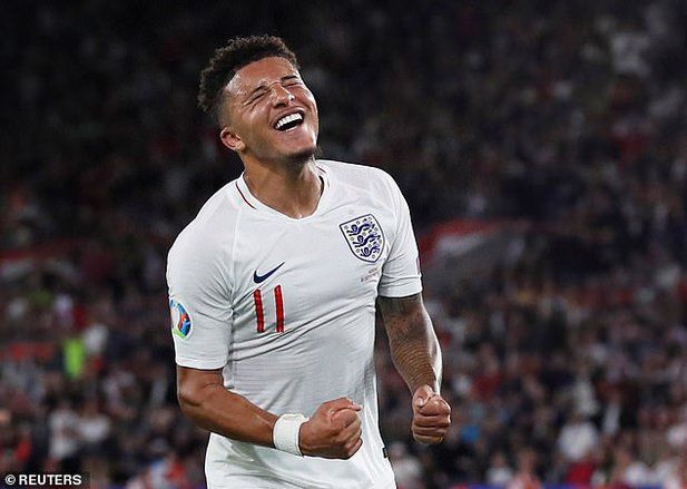 Sancho Cetak <em>Brace</em> Pertama untuk Timnas Inggris