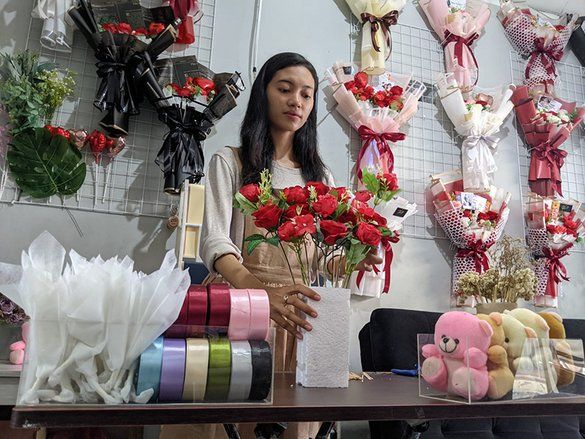 <em>Valentine Day</em> Permintaan Jasa Bouqet di Mojokerto Meningkat