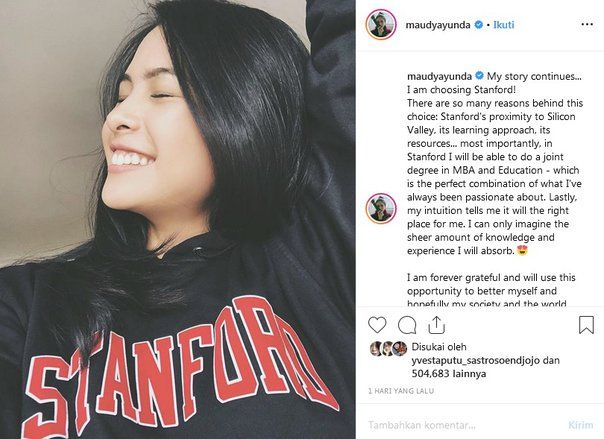 Maudy Ayunda Pilih Kuliah di <em>Stanford University</em>, Ini Alasannya