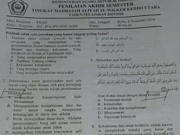 Pro dan Kontra Mengenai Soal Ujian Bermateri Khilafah di DPRD Jatim