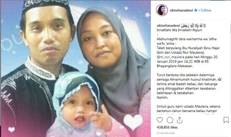 Duka Netizen di Akun Instagram Ustaz Maulana