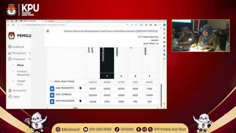 Live Streaming Rekap Suara Pemilu 2024 Jawa Timur