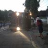 Truk Angkut Tabung Terguling Jalur Madiun-Surabaya Lumpuh 6 Jam