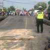 Jembatan Nasional di Lamongan Ambles Sedalam 1 Meter