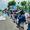Tolak UU Omnibus Law, Aliansi Rakyat Gresik Demo di Depan Kantor Bupati