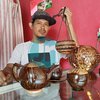 Pria Ponorogo Manfaatkan Batok Kelapa, Hasilnya Tembus Pasar Luar Negeri