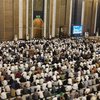 Gubernur - Wagub Jatim dan Mensos Salat Idulfitri di Masjid Al Akbar Surabaya