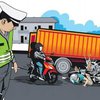 Niat Mendahului, Pengendara Motor Meninggal Dunia Terlindas Kontainer Jalur di Mojokerto