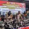 Polres Mojokerto Kota Musnahkan 150 Knalpot Brong Hasil Razia Balap Liar